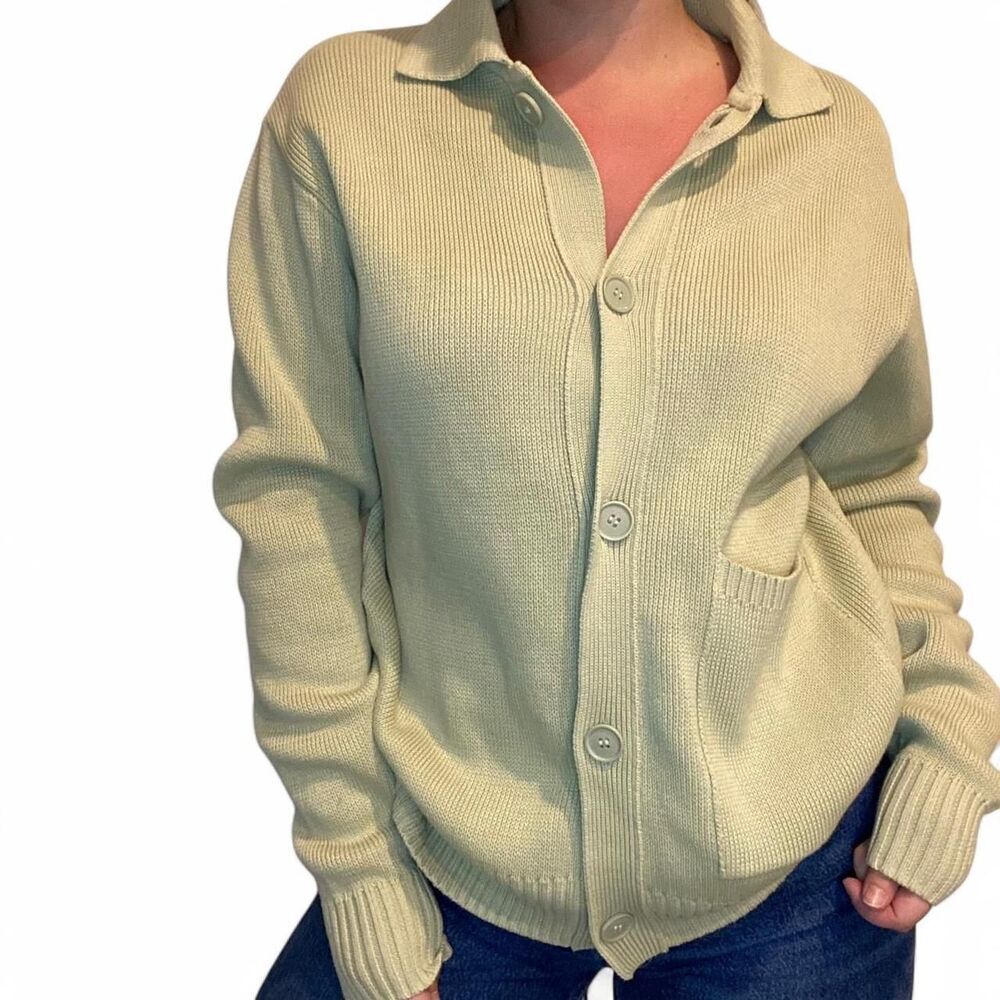 Zara Button Down Green knitted Cardigan - Picture 2 of 3